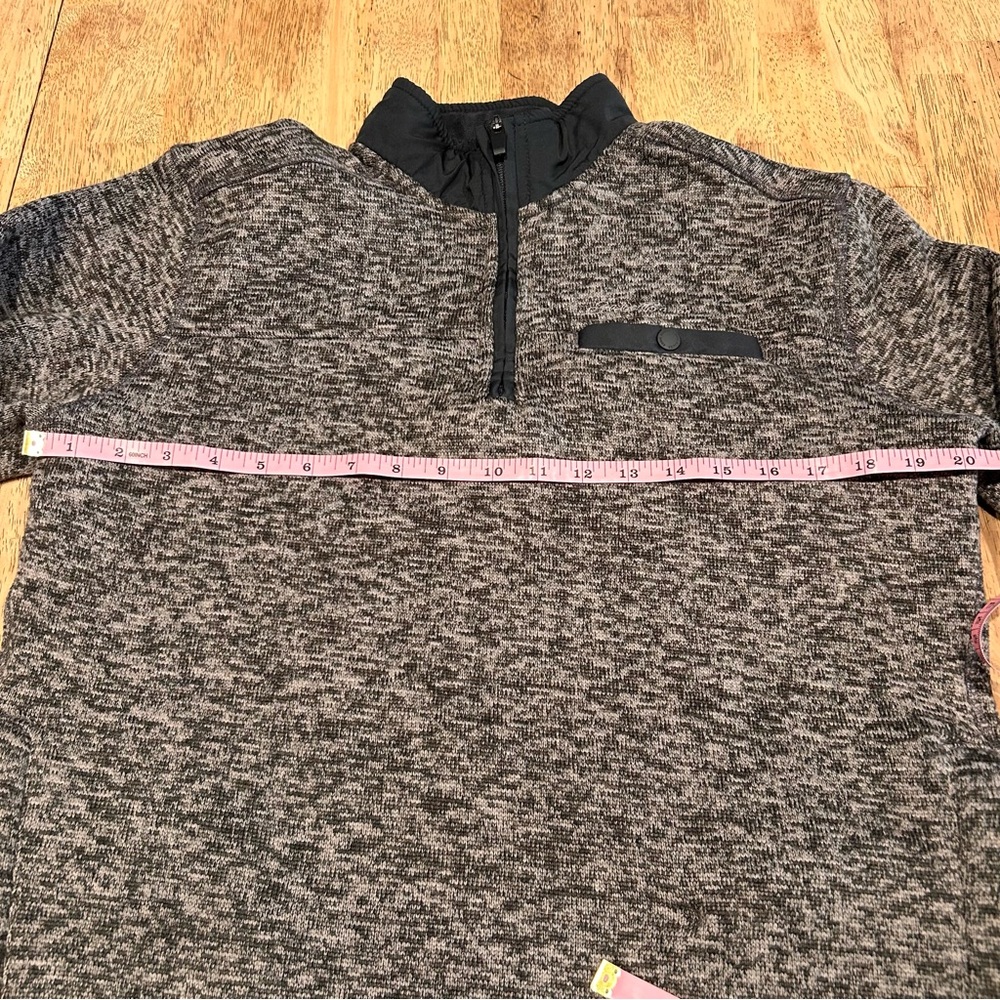 Eddie Bauer Dark Grey Heather Sweater-Knit Fleece 1/4-Zip Pullover| Men's Small‎ - Picture 11 of 12